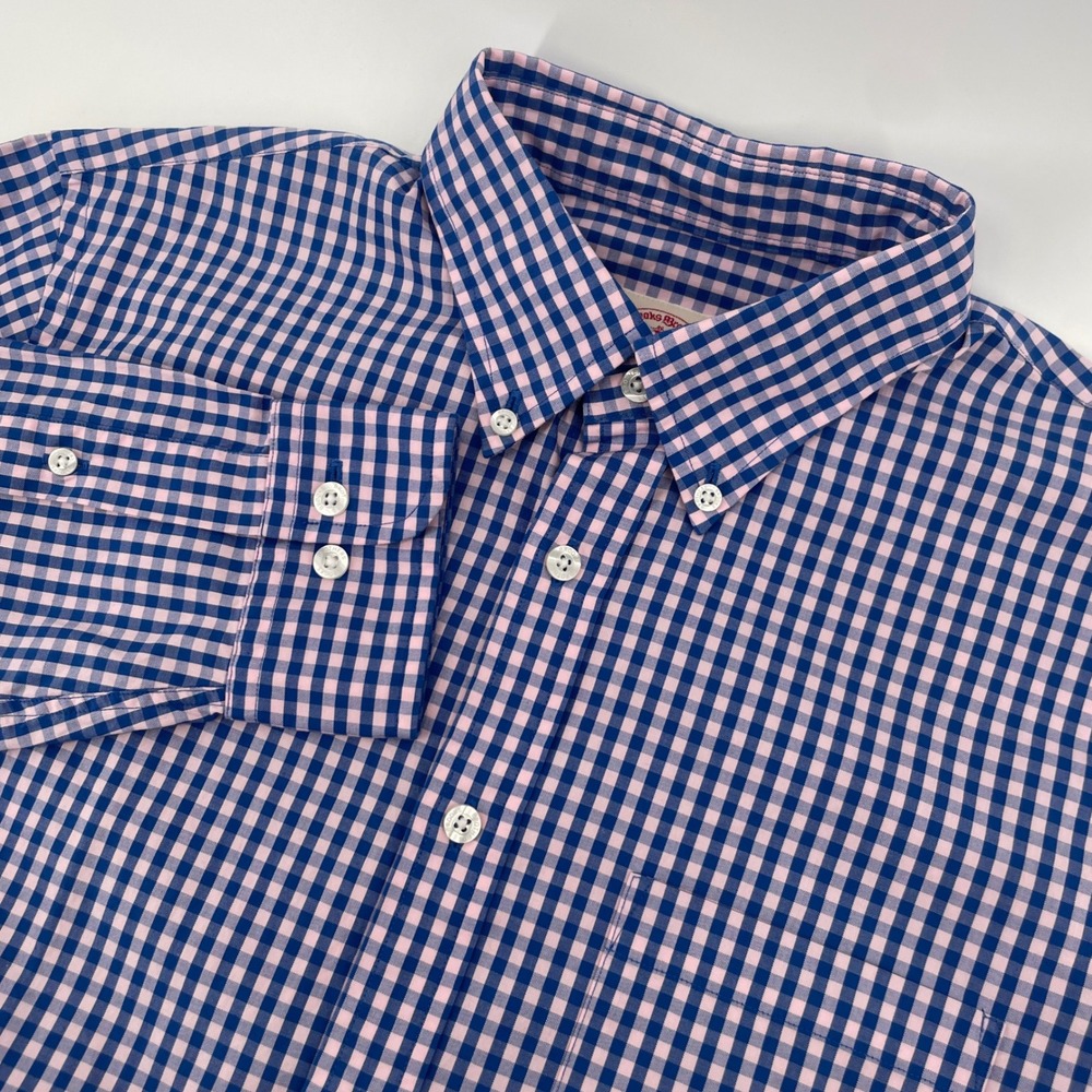 Brooks Brothers Red Fleece Shirt Mens Small Blue Pink Gingham Button Down NWT